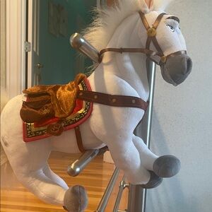 White Plush Horse with Brown Saddle Maximus from Rapanzal
